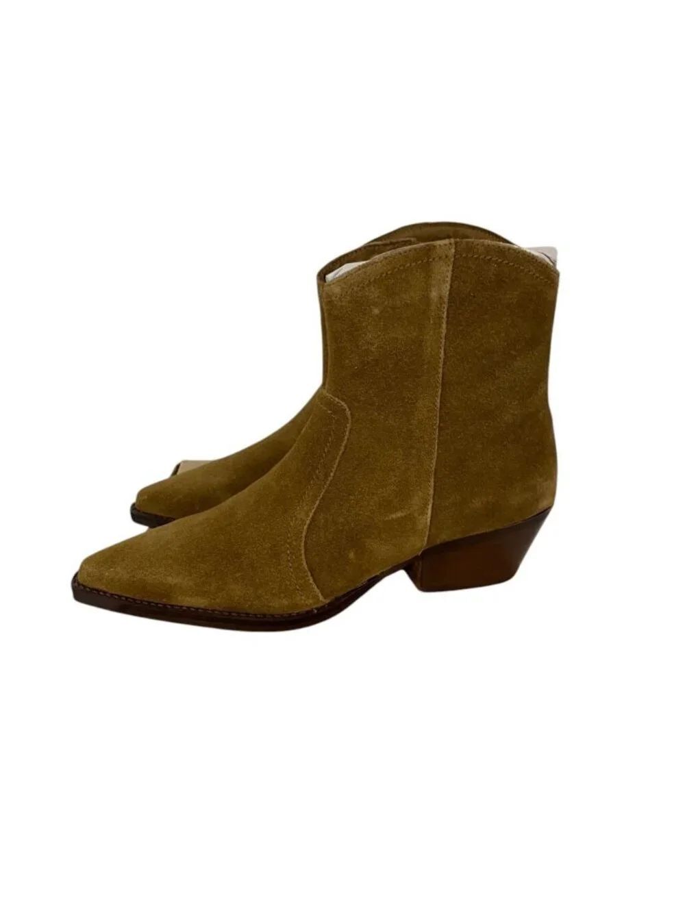 Mango Womens Cruce Ankle Boots EU 38 US 7 Tan Suede Western Pointed NWB - Picture 5 of 10